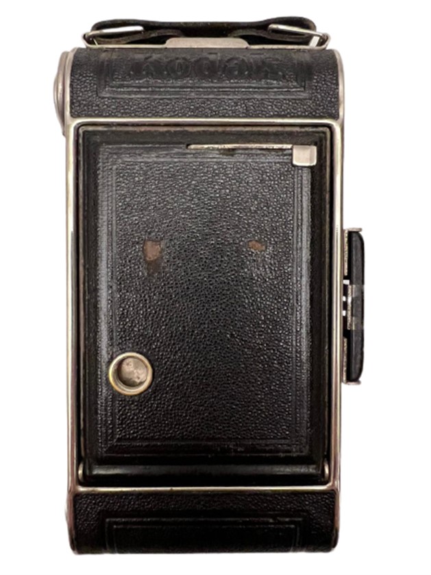 1934 GERMANY KODAK JUNİOR 620 CAMERA VİNTAGE ORİJİNAL DERİ ÇANTASINDA  KÖRÜKLÜ FOTOĞRAF MAKİNESİ