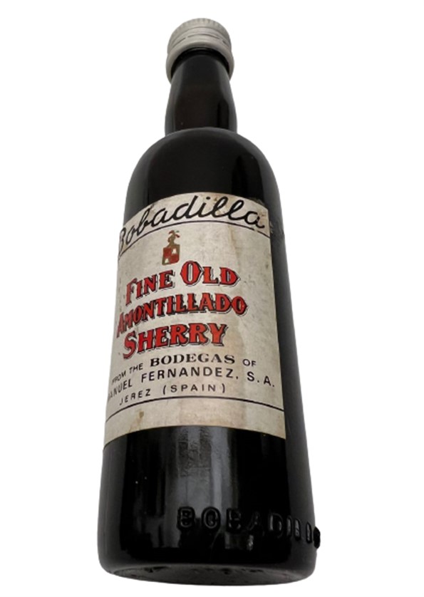 BOBADİLLA FİNE OLD AMONTILLADO SHERRY 50 ML MİNYATÜR İÇKİ  ŞERİ ŞİŞESİ KAPAGI ACILMAMIŞ DOLU KOLEKSİYON 
