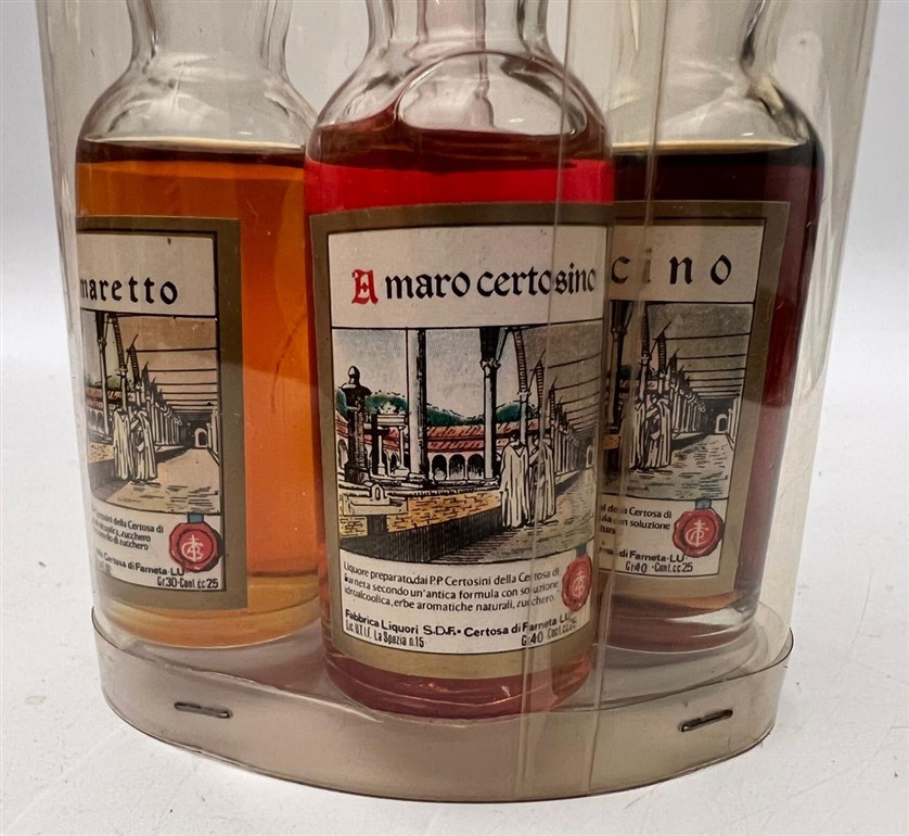 CERTOSA   LİQUOR  FARMETA 25 ML MİNYATÜR İÇKİ LİKÖR ŞİŞESİ KAPAGI ACILMAMIŞ DOLU 8 Lİ EKSİKSİZ TAM KOLEKSİYON 