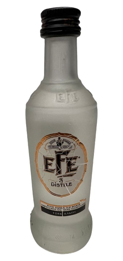 EFE 3 DİSTİLE RAKI 50 ML MİNYATÜR İÇKİ RAKI ŞİŞESİ KAPAGI ACILMAMIŞ DOLU KOLEKSİYON 