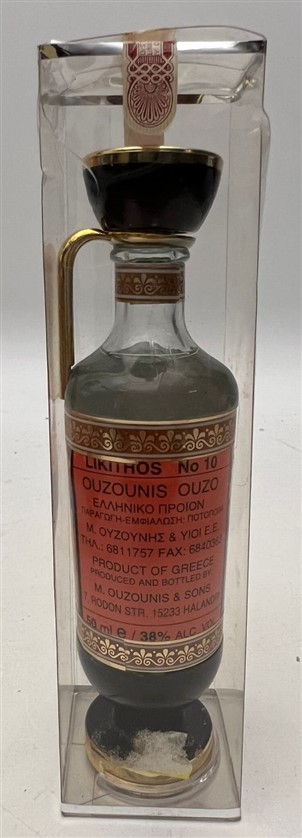 OUZONİS OUZO LİKİTHOS NO 10 50 ML MİNYATÜR İÇKİ LİKÖR ŞİŞESİ KAPAGI ACILMAMIŞ DOLU KOLEKSİYON 