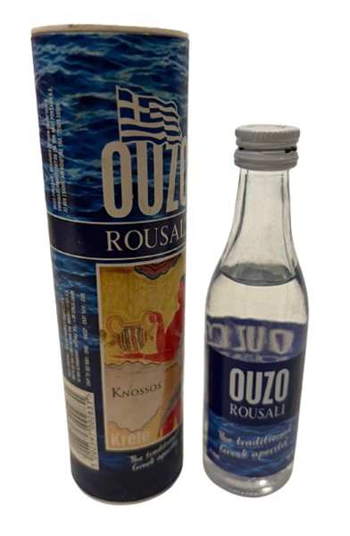 OUZO ROUSALI 50 ML MİNYATÜR İÇKİ LİKÖR ŞİŞESİ KAPAGI ACILMAMIŞ DOLU KOLEKSİYON