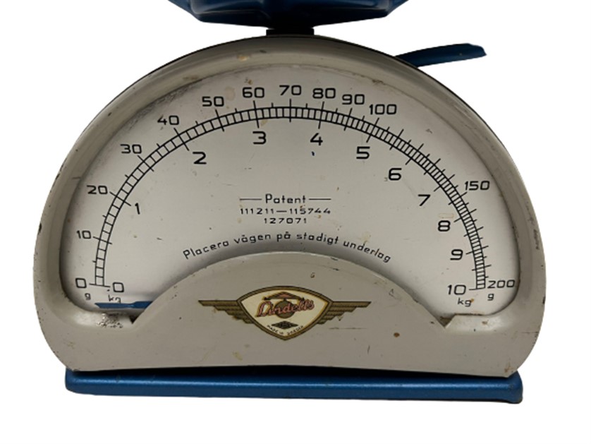 1950 KEFELİ LİNDELLS METAL MEKANİK 10 KG TARTABİLEN KADRANLI İBRELİ  TERAZİ