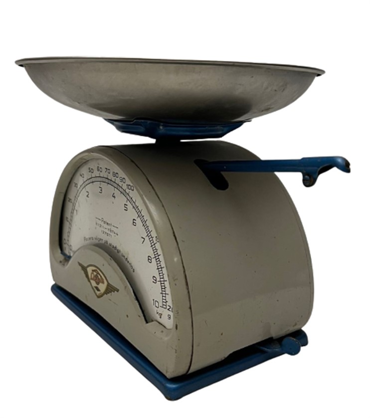 1950 KEFELİ LİNDELLS METAL MEKANİK 10 KG TARTABİLEN KADRANLI İBRELİ  TERAZİ