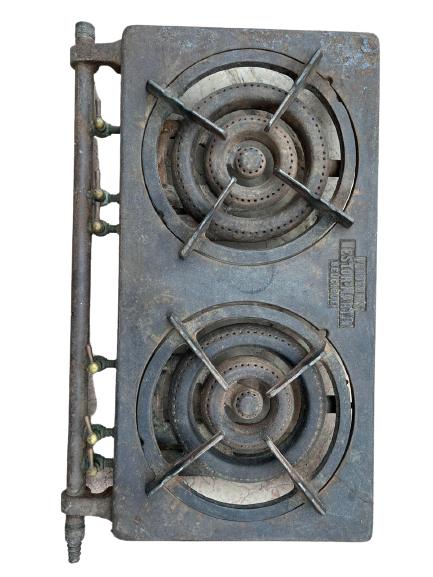 1920 ANTİKA ART NOUVEAU FONDERIES NESTOR MARTIN BELÇİKA DÖKME DEMİR MUTAK OCAĞI 6  GÖZ VE AYAR MUSLUKLU 