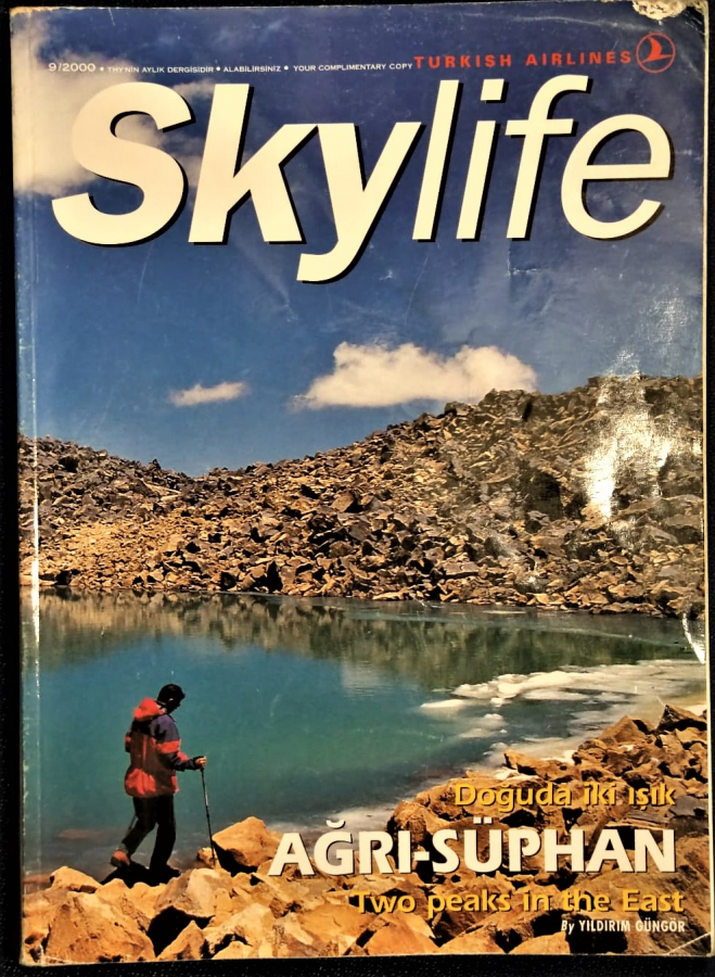 9 / 2000 YILI SKYLİFE TURKISH AIRLINES THY TÜRK HAVA YOLLARI  AYLIK DERGİ DOGUDA İKİ IŞIK AGRI SÜPHAN 