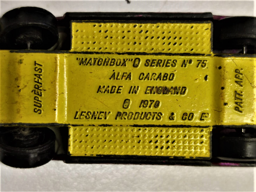 MATCHBOX SUPERFAST O SERİES NO 75 ALFA CARABO 1970 LESNEY  PRODUCTS MADE IN ENGLAND
