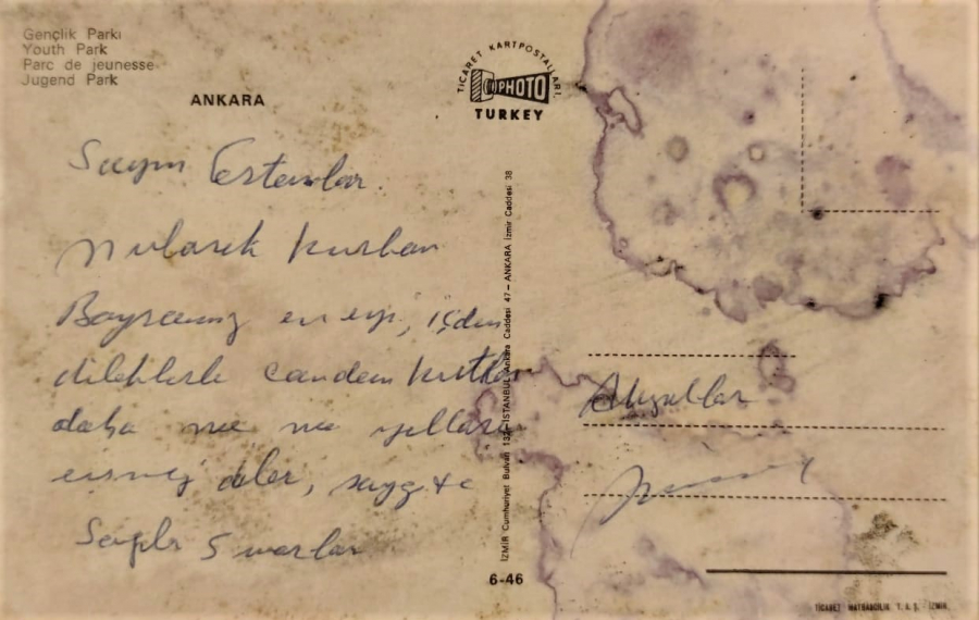 ANKARA GENÇLİK PARKI POSTADAN GECMİŞ YAZILI OFSET BASKI TİCARET KARTPOSTRALLARI