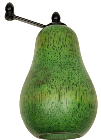 ARMUT FORMUNDA AHŞAP GÖVDE STENLES METAL DEGİRMEN KARABİBER ÖĞÜTÜCÜ MEKANİK PASLANMAZ ÇELİK