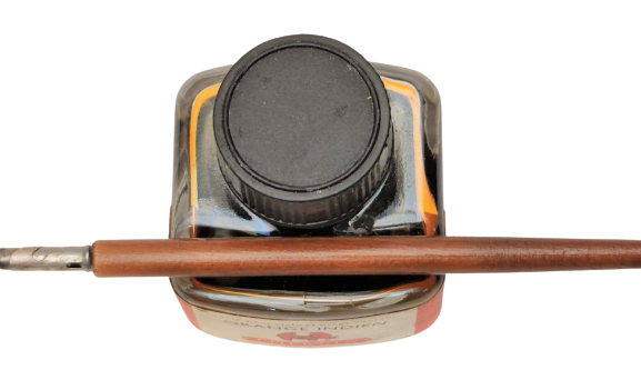 J.HERBIN PARİS MARKA ORANGE INDIEN MÜREKKKEP CAM KALEMLİKLİ HOKKA VE DİVİT KALEM UCU 