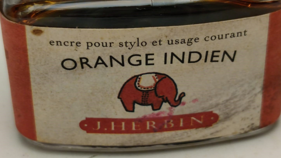 J.HERBIN PARİS MARKA ORANGE INDIEN MÜREKKKEP CAM KALEMLİKLİ HOKKA VE DİVİT KALEM UCU 
