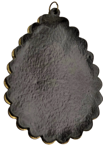 1910 OSMANLI ARMUDİ TARZDA TAMAMEN TESTERE EL İŞİ KOLYE UCU OLTU TAŞI UZERİNE GÜMÜŞ İŞ