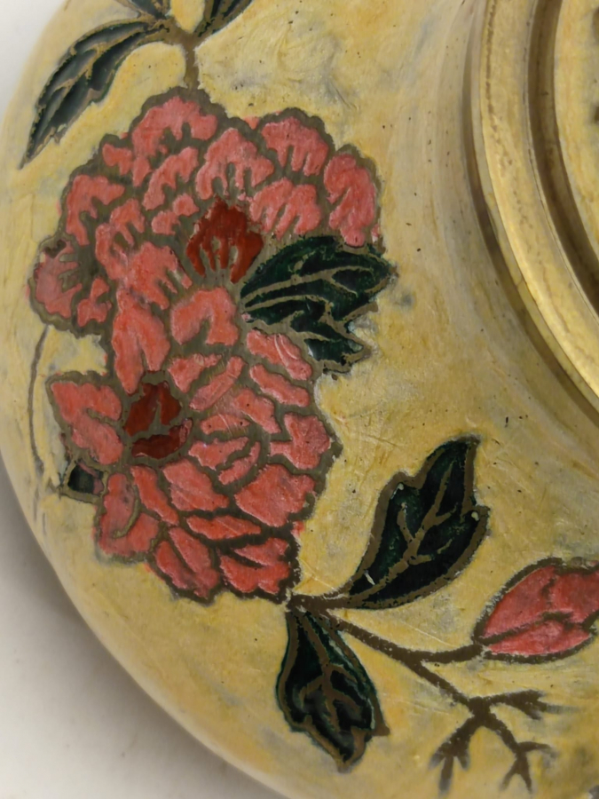 ÜZERİ SICAK MİNELİ CİCEK DESENLİ EL EL İŞCİLİKLİ PİRİNC KUWAIT KAPAKLI CAYDANLIK