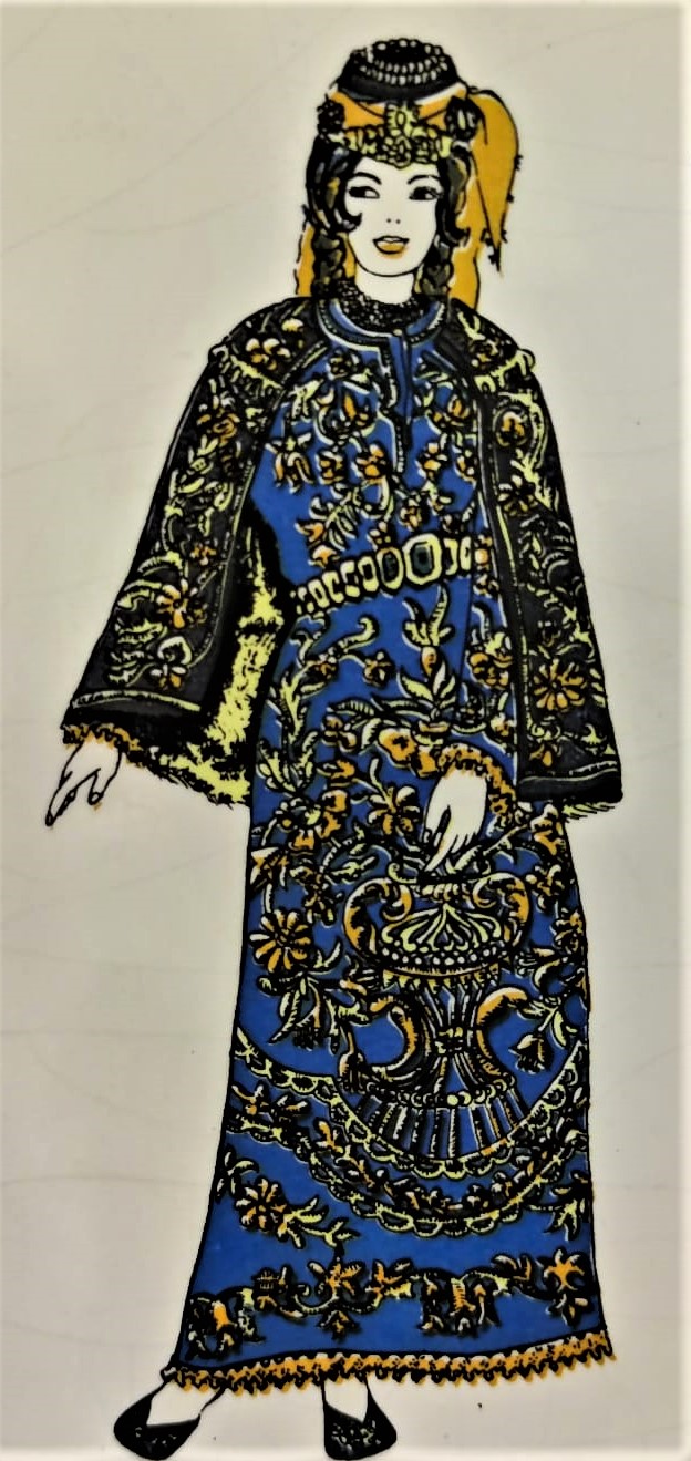 SÜMERBANK SERAMİK PANO OSMANLI KIYAFETLERİ SİRİSİ 1971 ÜRETİMİ SERİGRAFİ İPEK ELEK BASKI