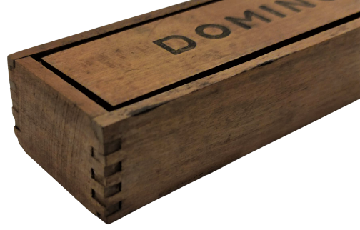 DOMİNO OYUN TAKIMI KAPAKLI AHŞAP KUTUSUNDA