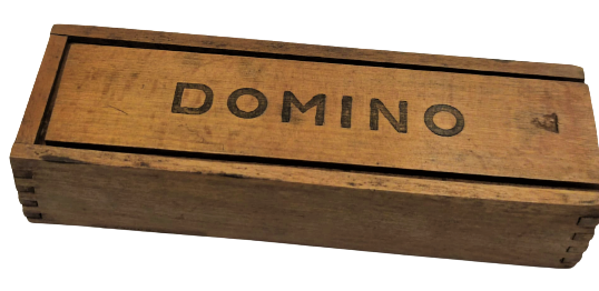 DOMİNO OYUN TAKIMI KAPAKLI AHŞAP KUTUSUNDA