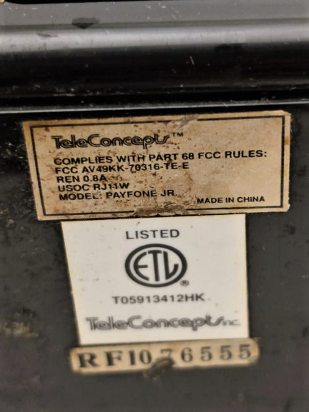 1980 PAYPHONE JR TELECONCEPTS JETONLU RETRO UMUMİ  ANKESÖRLÜ TELEFON  KLASİK VİNTAGE DUVARA MONTE SİYAH