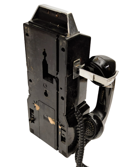 1980 PAYPHONE JR TELECONCEPTS JETONLU RETRO UMUMİ  ANKESÖRLÜ TELEFON  KLASİK VİNTAGE DUVARA MONTE SİYAH