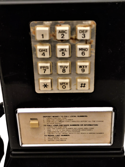 1980 PAYPHONE JR TELECONCEPTS JETONLU RETRO UMUMİ  ANKESÖRLÜ TELEFON  KLASİK VİNTAGE DUVARA MONTE SİYAH