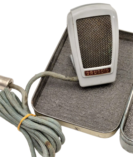 1950 GERMANY GRUNDIG GDM 15 VINTAGE MIC FOR OPEN REEL RECORDER TENEKE ORJİNAL KUTUSUNDA DİNAMİK MİKROFON