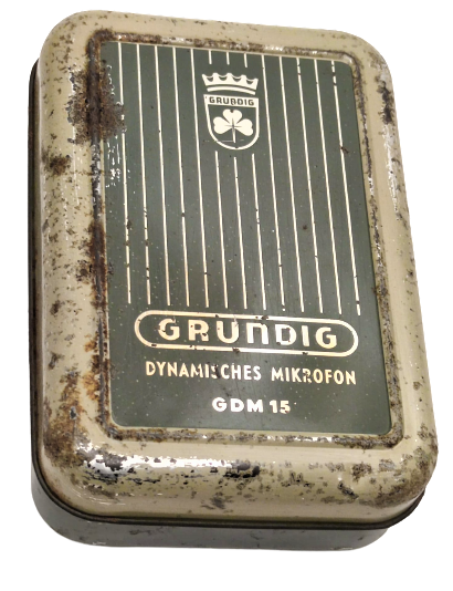 1950 GERMANY GRUNDIG GDM 15 VINTAGE MIC FOR OPEN REEL RECORDER TENEKE ORJİNAL KUTUSUNDA DİNAMİK MİKROFON