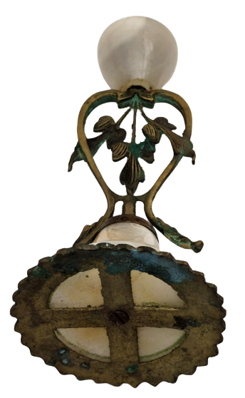 ŞAMDAN PİRİNC İŞLEMELİ CİCEK YAPRAKLARI  ALT VE UST ONIKS MERMER MUMLUK