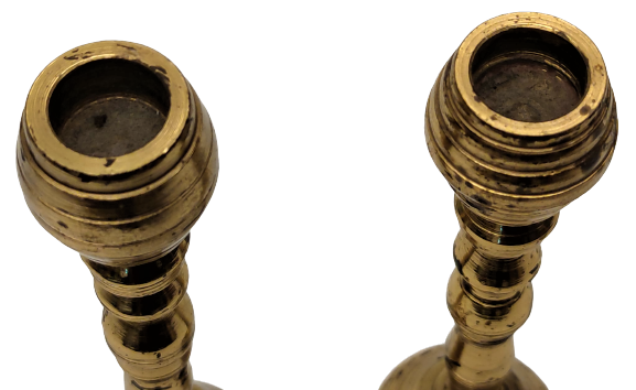 CİFT EL TORNA İŞCİLİKLİ BOGUM TABAN CİZGİLİ PİRİNC CİFT ŞAMDAN İCİ DOLUDUR 