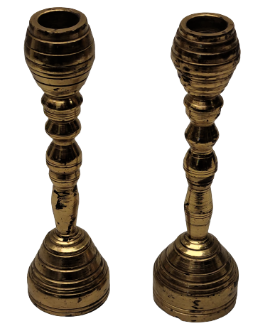 CİFT EL TORNA İŞCİLİKLİ BOGUM TABAN CİZGİLİ PİRİNC CİFT ŞAMDAN İCİ DOLUDUR 