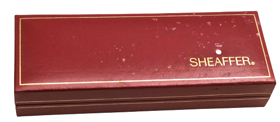 USA SHEAFFER BEYAZ KROM OTOMATIK TÜKENMEZ VE KURŞUM KALEM ORJİNAL KUTUSUNDA ÜZERİ AKCAMSA YAZILI