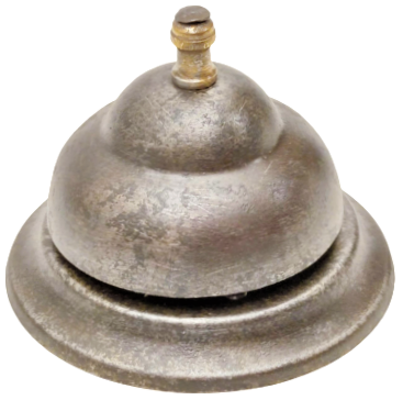 1940 RESEPSİYON İŞARET KAMPANA MEKANİK İŞARET MUSTLERİ GELDİ  ZİLİ METAL 