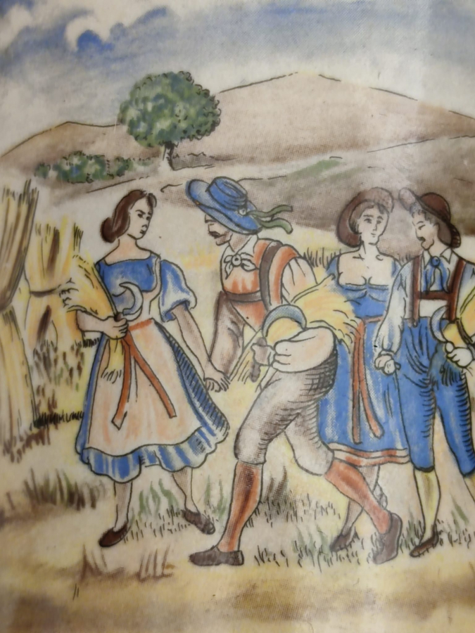 1977 RASTAL GERMAN BEER STEIN GRENZHAUSEN TANKART ÜZERİ RESİMLİ KULPLU KUPA  0,5L