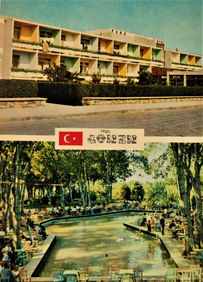 1970 GÖNEN KAPLICALAR PARCALI OFSET BASKI KARTPOSTAL