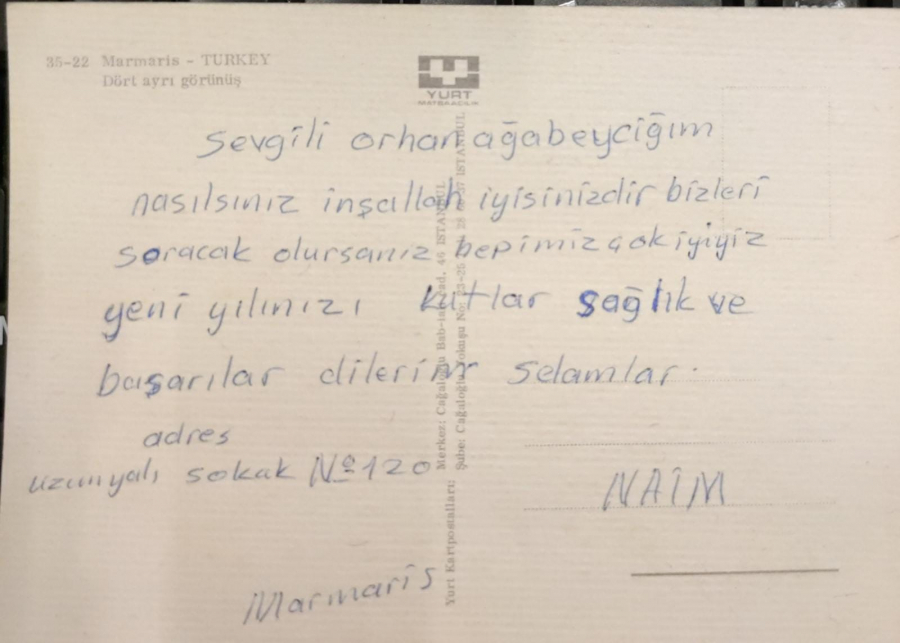 1970 MARMARIS POSTADAN GECMİŞ RENKLİ OFSET BASKI KARTPOSTAL