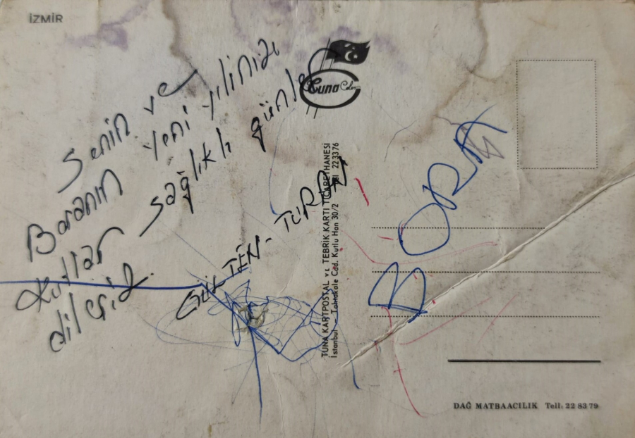 1970 İZMİR RENKLİ OFSET BASKI KARTPOSTAL POSTADAN GECMİŞ ARKASI YAZILI