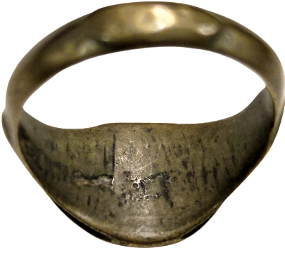 SELÇUKLU BRONZ EL YAPIM KÜFİ  TARZDA ALLAH YAZILI YÜZÜK 19 MM ÇAPINDA NADİR EŞSİZ BİR EL YAPIM 