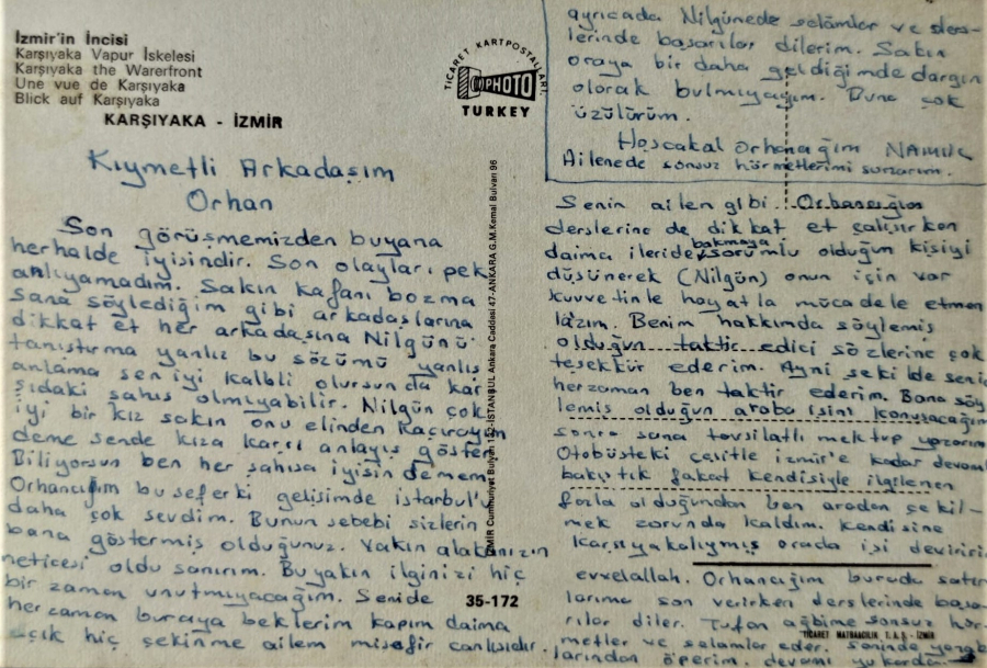 1970 İZMİRİN İNCİSİ KARŞIYAKA  KARTPOSTAL ARKASI YAZILI RENKLİ OFSET BASKI 
