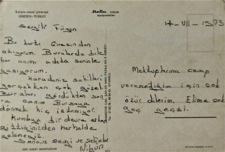 1970 KONYA ATATÜRK HEYKELİ  RENKLİ KARTPOSTAL OFSET BASKI ARKASI YAZILI 