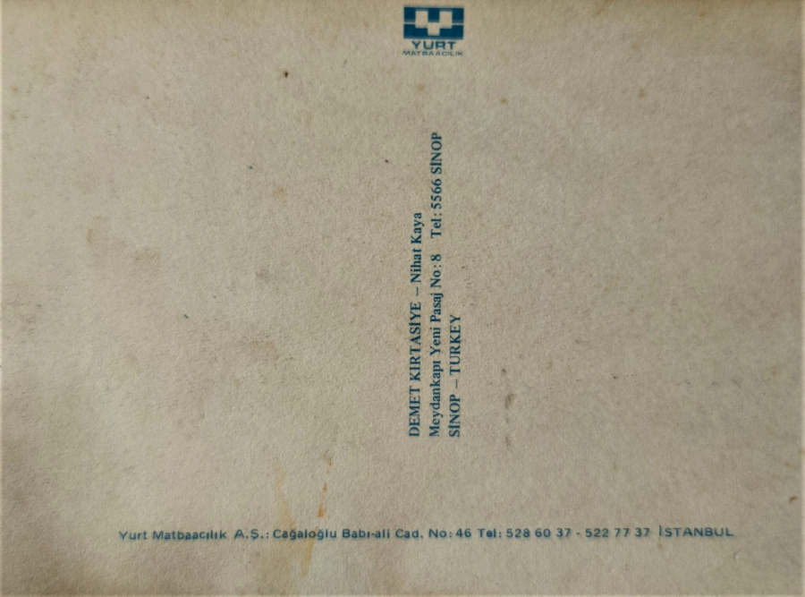 1970 SİNOP PANORAMİK KARTPOSTAL ARKASI YAZISIZ BOŞ RENKLİ OFSET BASKI 