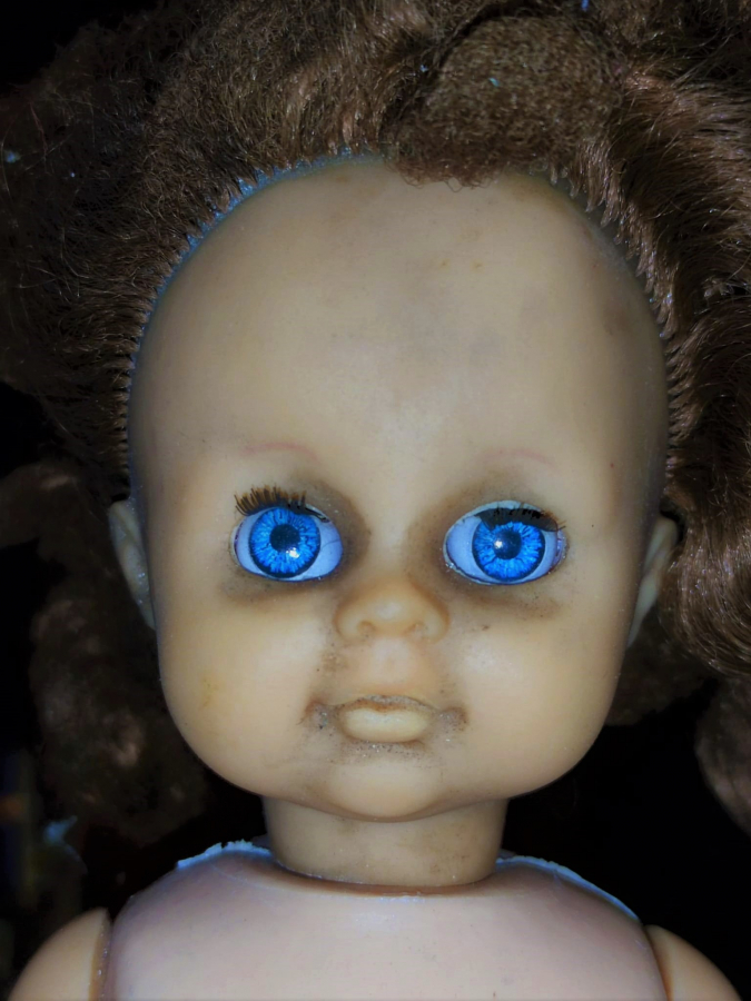 1960 ŞİŞİRME KALIP PLASTİK KAFA VE ELLER KAUCUK OYUNCAK BEBEK ÇEVRİLİNCE AĞLAYAN 