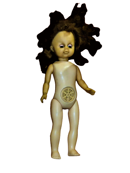 1960 ŞİŞİRME KALIP PLASTİK KAFA VE ELLER KAUCUK OYUNCAK BEBEK ÇEVRİLİNCE AĞLAYAN 