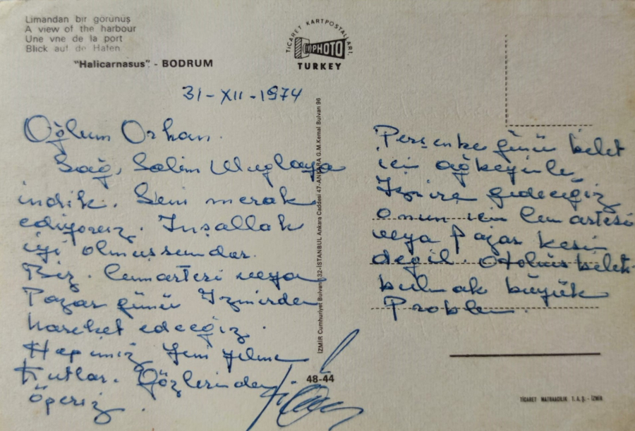 1970 BODRUM LİMANDAN BİR GÖRÜNÜŞ HALİCARNASUS  KARTPOSTAL RENKLİ OFSET BASKI 