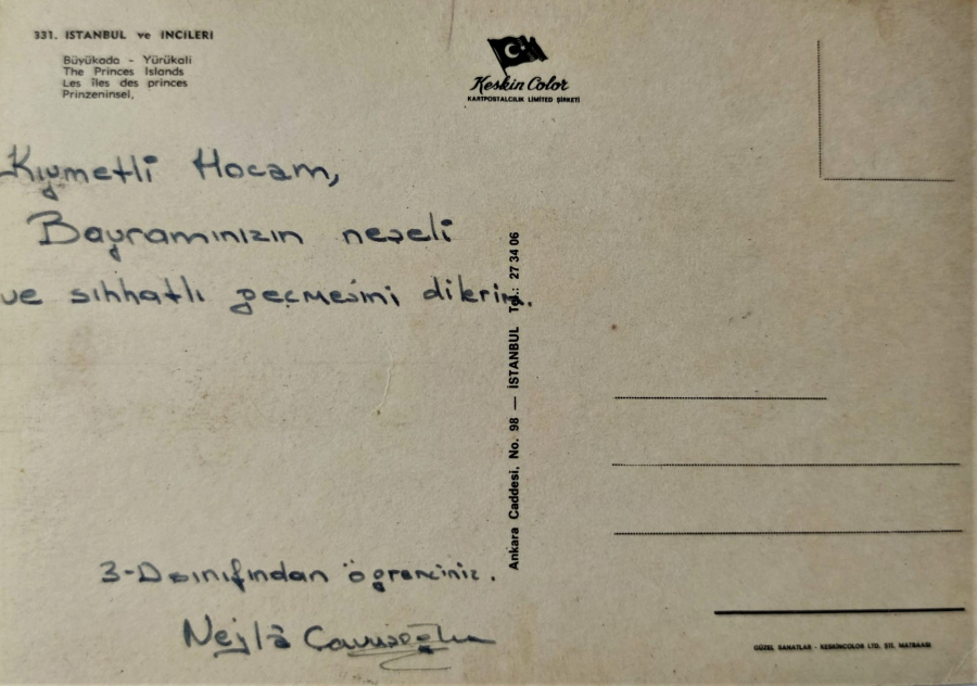 1970 BÜYÜKADA YÖRÜK ALİ PLAJI  KARTPOSTAL RENKLİ OFSET BASKI ARKASI YAZILI POSTADAN GECMİŞ  