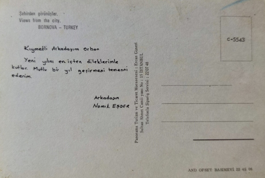 1970 BORNOVA PARCALI ŞEHRİN 5 AYRI GÖRÜNÜMÜ KARTPOSTAL RENKLİ OFSET BASKI ARKASI YAZILI