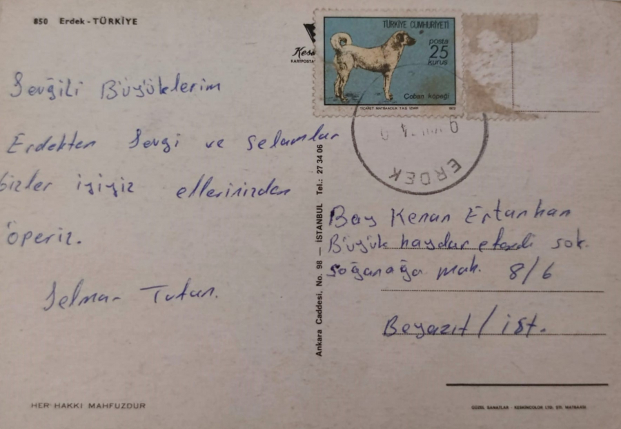 1970 ERDEK KARTPOSTAL RENKLİ OFSET BASKI ARKASI YAZILI POSTADAN GECMİŞ 
