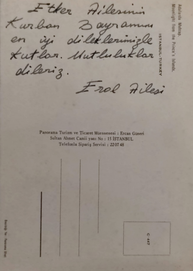 1970 İSTANBUL ADALARDA MEHTAP GÖRÜNTÜSÜ  KARTPOSTAL RENKLİ OFSET BASKI