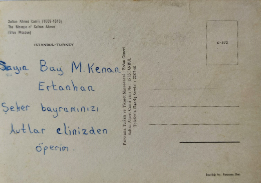 1970 İSTANBUL SULTAN AHMET CAMİİ KARTPOSTAL RENKLİ OFSET BASKI ARKASI YAZILI