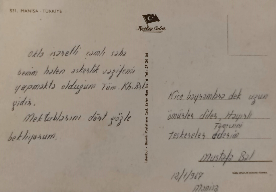 1970 MANİSA RENKLİ OFSET BASKI ARKASI YAZILI POSTADAN GECMİŞ KESKİN COLOR KARTPOSTALLARI EN15 CM BOY10 CM