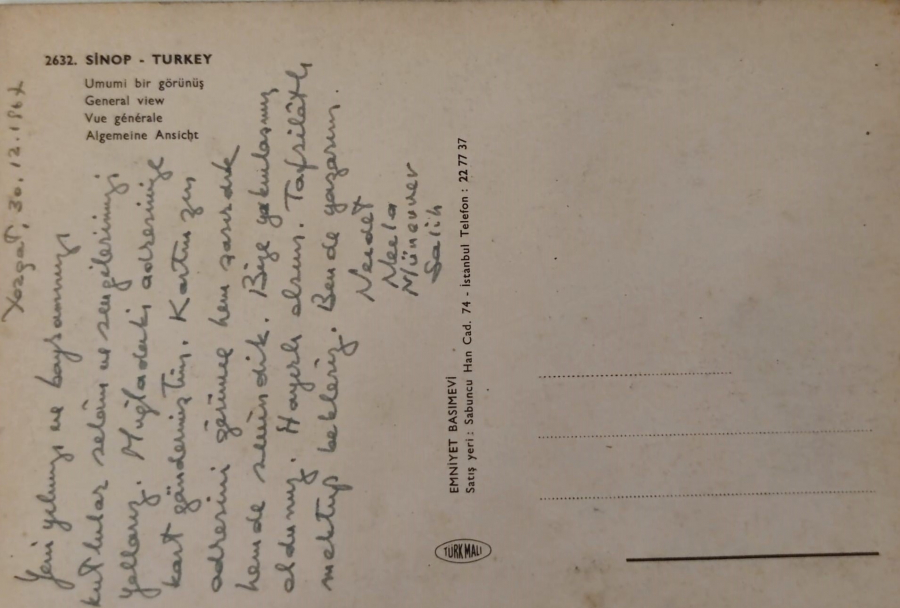 1970 SİNOP UMÜMİ BİR GÖRÜNÜŞ KARTPOSTAL RENKLİ OFSET BASKI ARKASI YAZILI POSTADAN GECMİŞ 