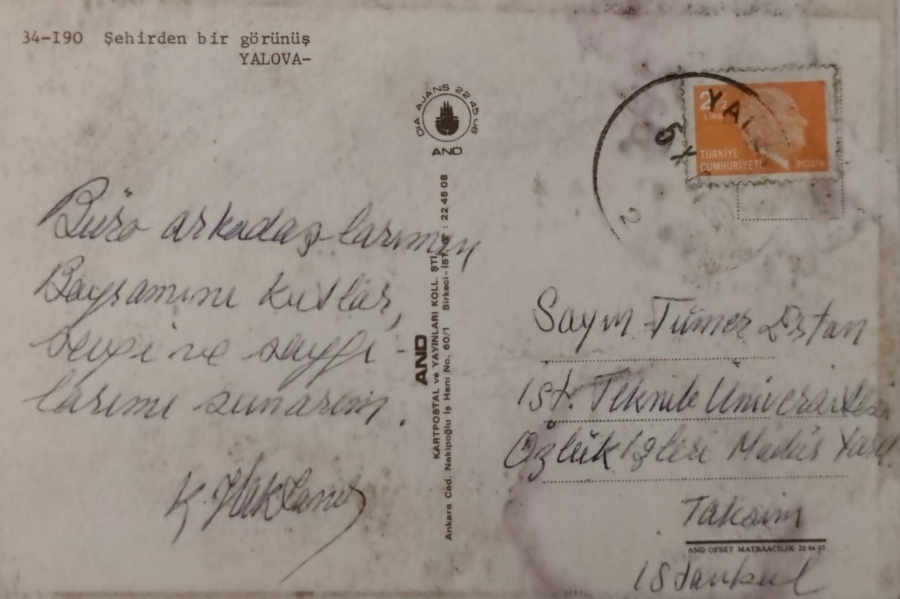 1970 YALOVA ŞEHİRDEN BİR GÖRÜNÜŞ KARTPOSTAL RENKLİ OFSET BASKI ARKASI YAZILI 