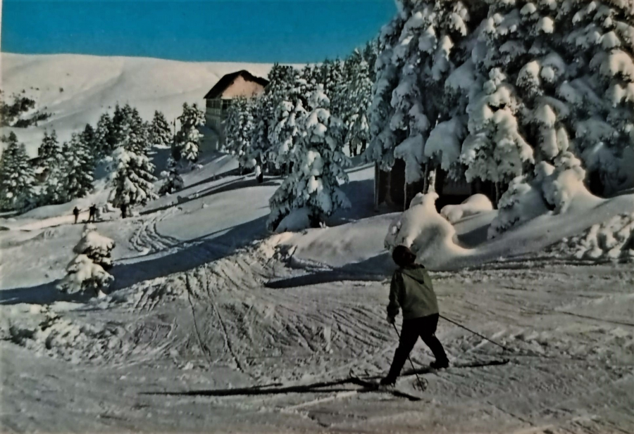 1970 YEŞİL BURSA ULUDAG KARTPOSTAL RENKLİ OFSET BASKI ARKASI YAZILI 